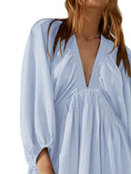Textured V-neck Mini Dress (11)