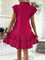 Full Size Ruffled Layered Printed Mini Dress Plus (6)