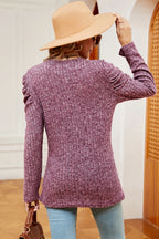 Round Neck Puff Sleeve T-shirt (18)
