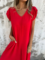 Full Size V-neck Cap Sleeve Wide Leg Jumpsuit Plus (17)
