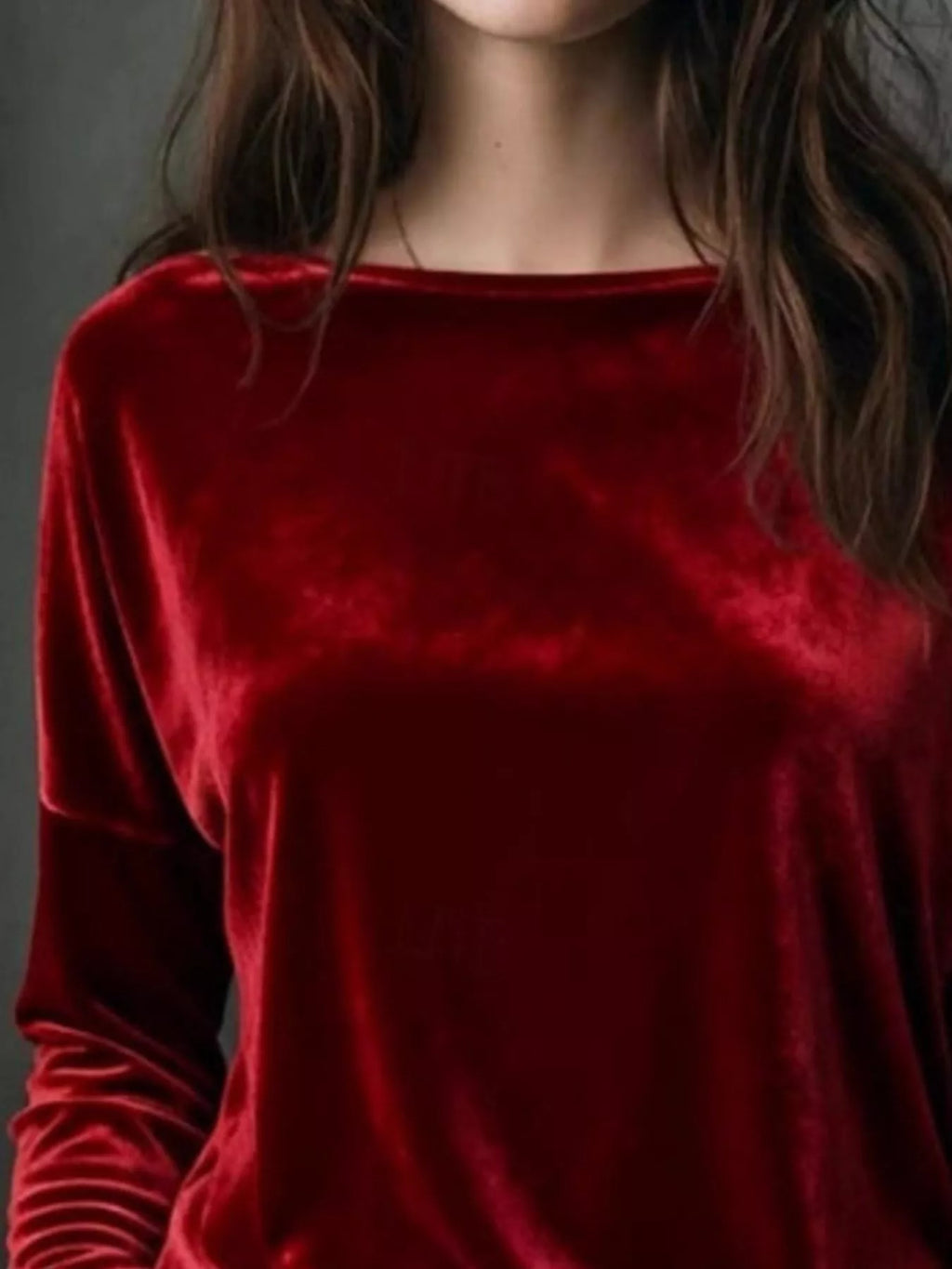 Full Size Velvet Long Sleeve T-shirt Plus (11)