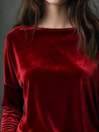 Full Size Velvet Long Sleeve T-shirt Plus (11)
