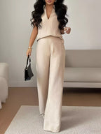 Sleeveless Top Wide Leg Pants Set (18)