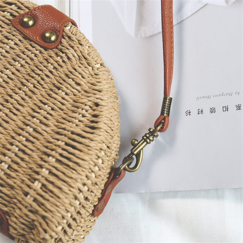 Semicircular Mini Straw Bag photo 2