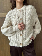Cable Knit Button-down Cardigan (4)