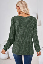 Ribbed Square Neck Long Sleeve T-shirt (2)