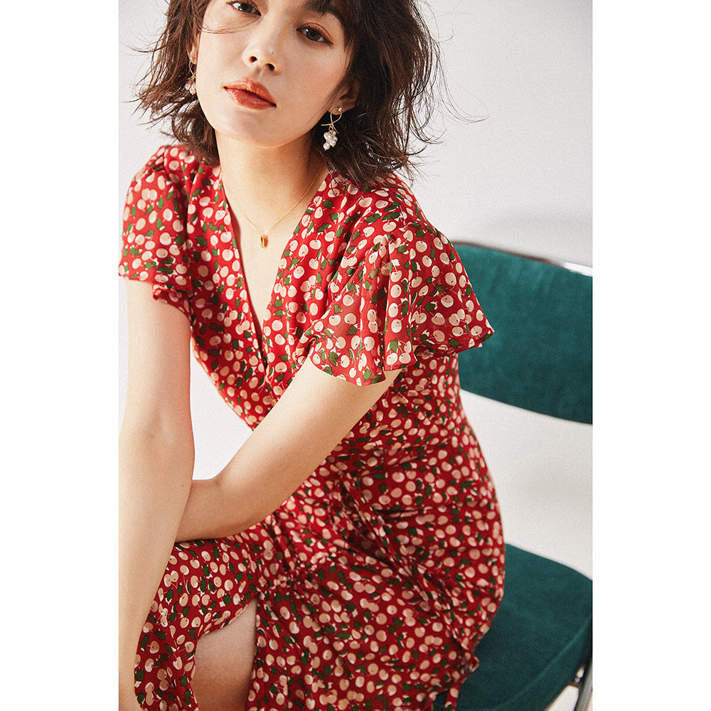 V-neck Slimming Midi Dress photo 1