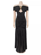 Off-shoulder Ruched Mermaid Maxi Dress (3)
