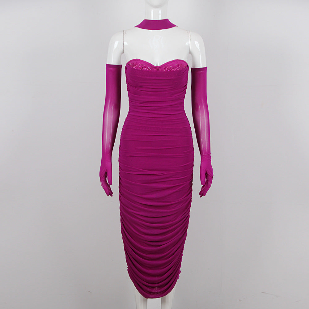 Mesh Stitching Bandage Suspender Dress variant CJLY186171801AZ|CJLY186171802BY|CJLY186171803CX|CJLY186171804DW