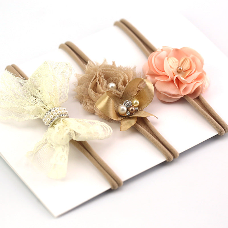 Lace Bow Headband Hair Band variant CJZBLXST01569-Khaki