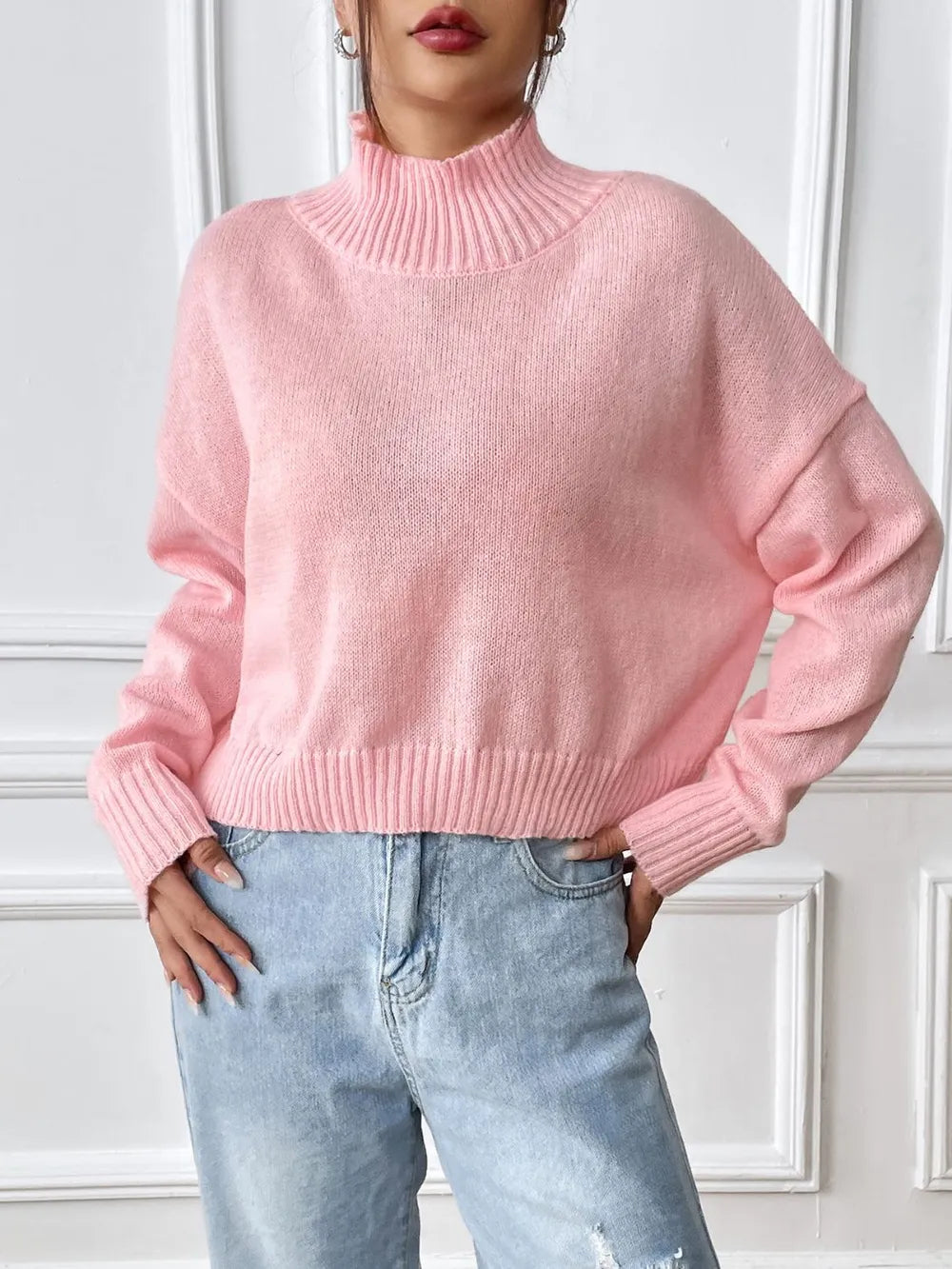 Turtleneck Long Sleeve Sweater (4)