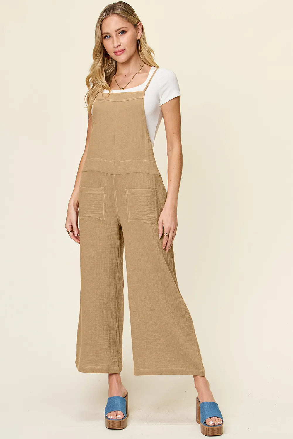 Full Size Texture Sleeveless Wide Leg Overall (7)