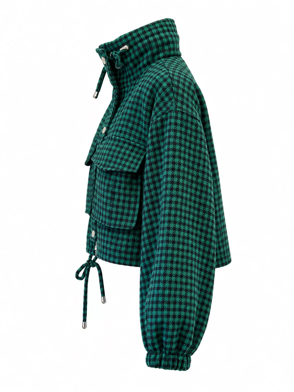 Plaid Cropped Zip-up Jacket (9)
