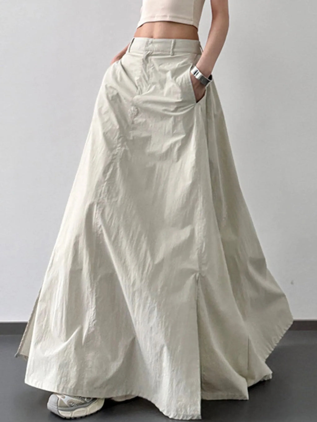 High Waist Slit Maxi Skirt (2)