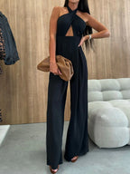 Wide Leg Cutout Halter Neck Jumpsuit (6)