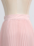 Frill Lapel Collar Top Pleated Skirt Set (22)