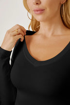 Round Neck Long Sleeve Cropped T-shirt (19)
