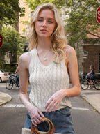 Cable-knit V-neck Knit Tank (8)