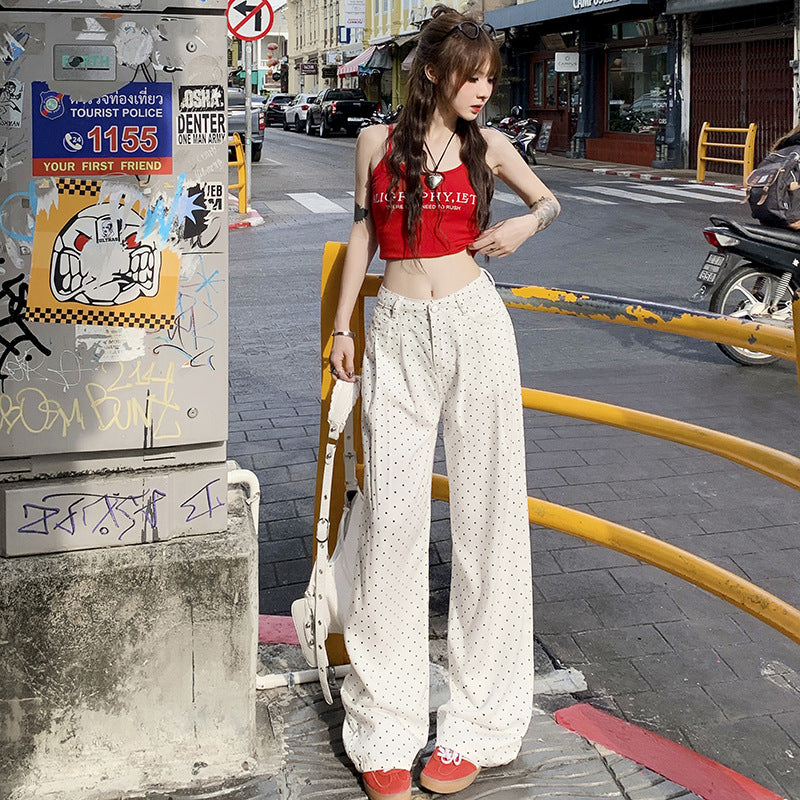 White Polka Dot Pleated Trousers variant CJNZ212688701AZ|CJNZ212688702BY|CJNZ212688703CX|CJNZ212688704DW|CJNZ212688705EV|CJNZ212688706FU|CJNZ212688707GT|CJNZ212688708HS|CJNZ212688709IR|CJNZ212688710JQ
