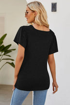 Smocked Round Neck Flutter Sleeve T-shirt (12)