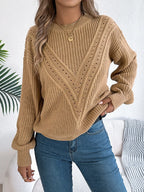 Openwork Round Neck Sweater (16)