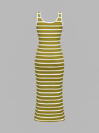 Striped Bodycon Knit Midi Dress (12)
