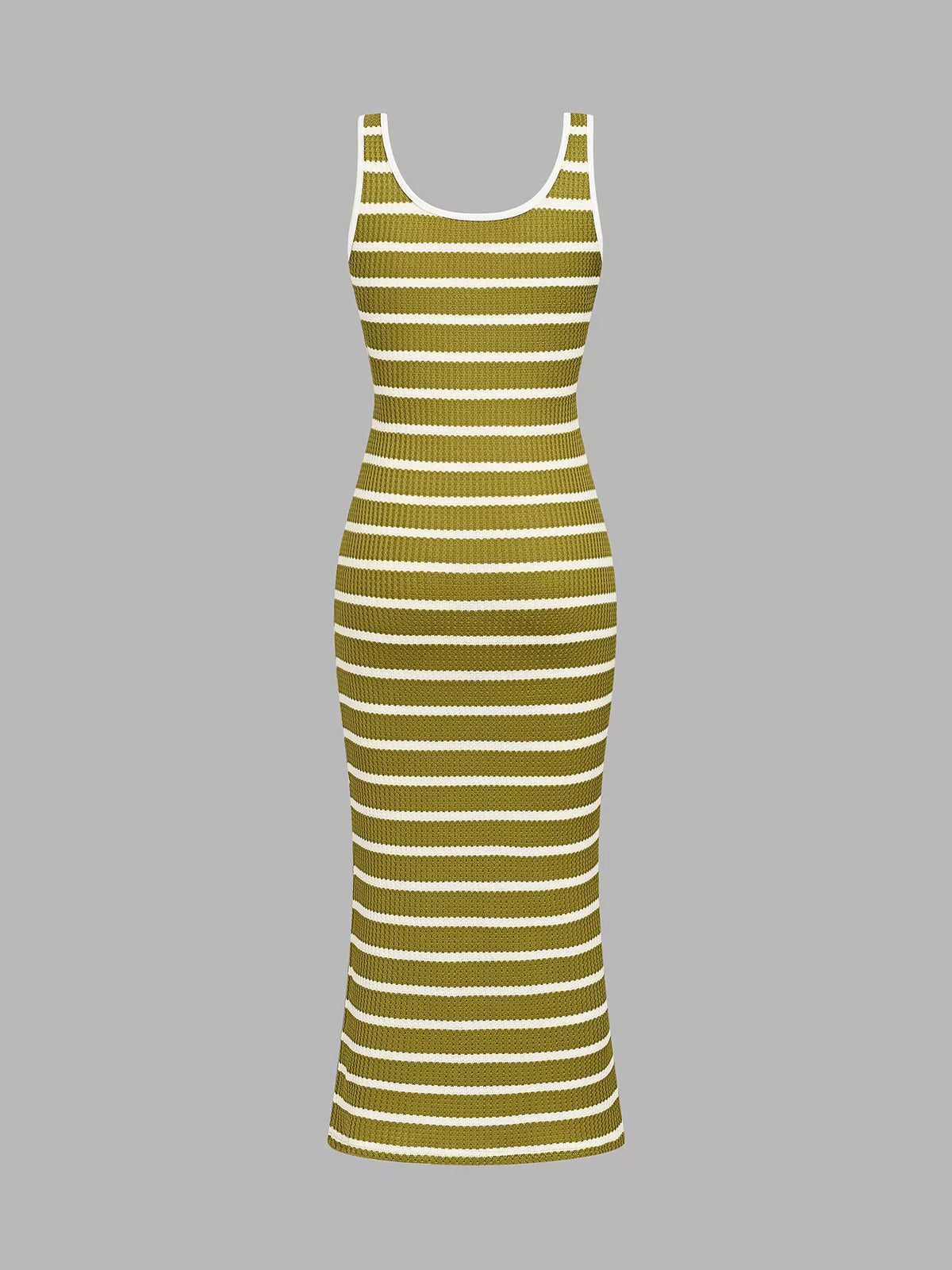 Striped Bodycon Knit Midi Dress (12)
