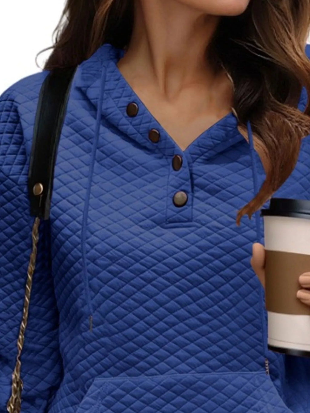 Drawstring Textured Dropped Shoulder Hoodie (15)