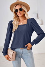 Square Neck Puff Sleeve T-shirt (2)