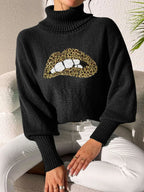 Lip Turtleneck Long Sleeve Sweater (16)