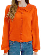 Collared Long Sleeve Button Down Cardigan (8)