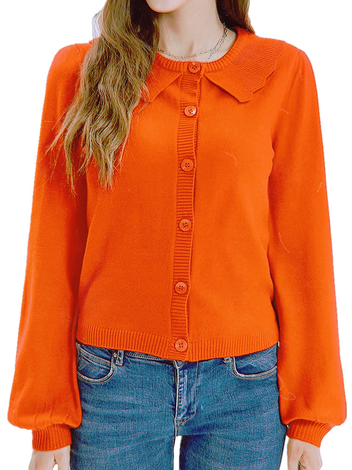 Collared Long Sleeve Button Down Cardigan (8)