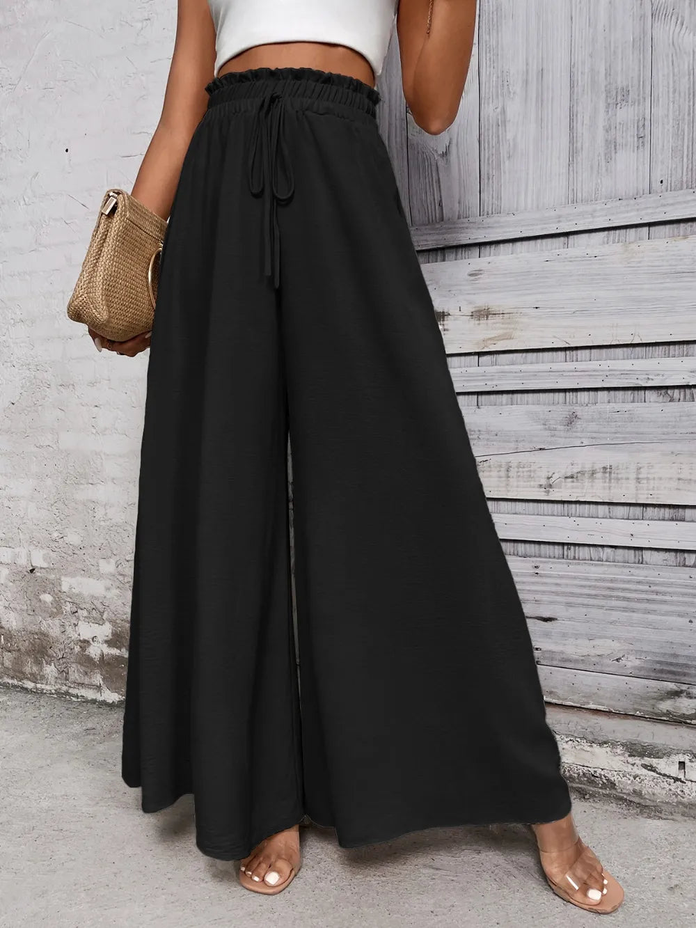 Tied High Waist Wide Leg Pants (6)