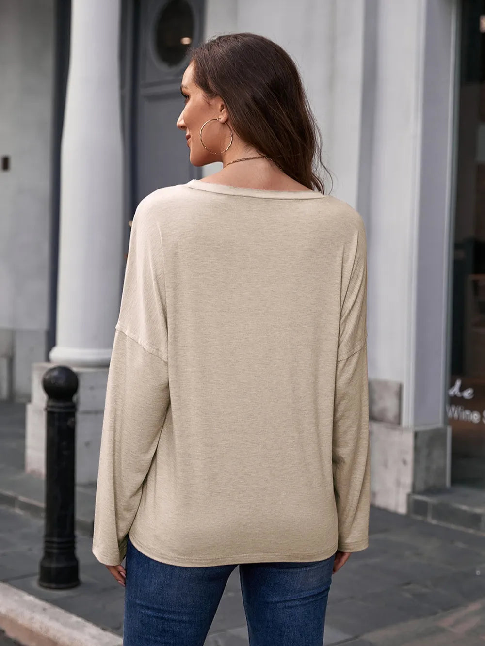 Butterfly Round Neck Dropped Shoulder Blouse (9)