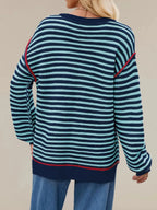 Slit Striped Oversized Sweater (12)