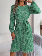 Ditsy Floral Tie Waist Pleated Dress (24)