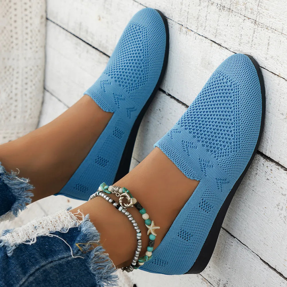 Mesh Round Toe Flat Slip-ons (10)