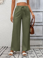Drawstring High Waist Wide Leg Pants (10)