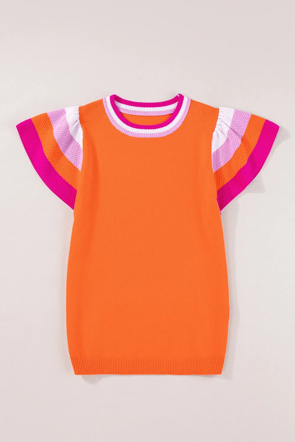 Block Round Neck Knit Top (16)