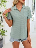 Eyelet Short Sleeve Blouse (24)