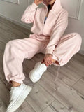 Fleece Zip-up Hoodie Joggers Set