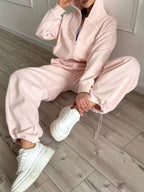 Fleece Zip-up Hoodie Joggers Set