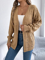 Openwork Open Front Long Sleeve Cardigan (11)