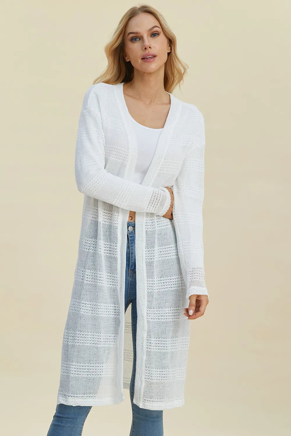 Full Size Open Front Longline Cardigan (28)