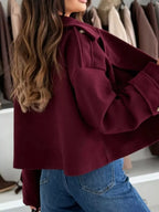 Lapel Collar Dropped Shoulder Jacket (6)