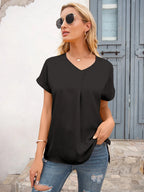 V-neck Short Sleeve T-shirt (4)