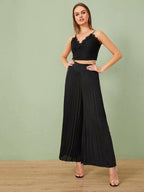 Pleated Wide-leg Pants variant CJNSXZKT00764-Black-M|CJNSXZKT00764-Black-S|CJNSXZKT00764-Black-XL|CJNSXZKT00764-Black-L