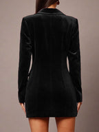 Velvet Double-breasted Blazer Dress (10)