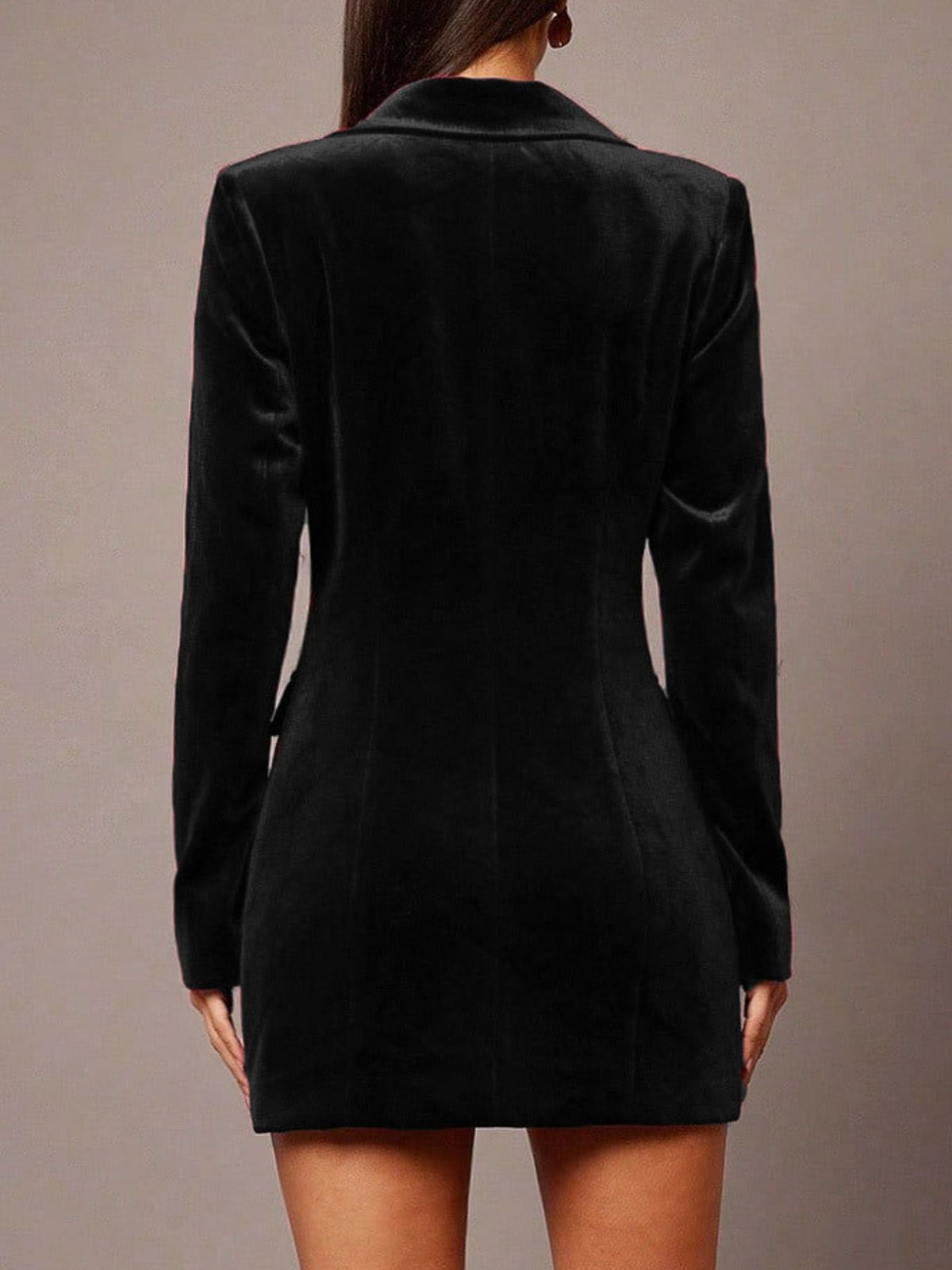 Velvet Double-breasted Blazer Dress (10)