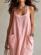 Scoop Neck Sleeveless Maxi Dress Pockets (13)